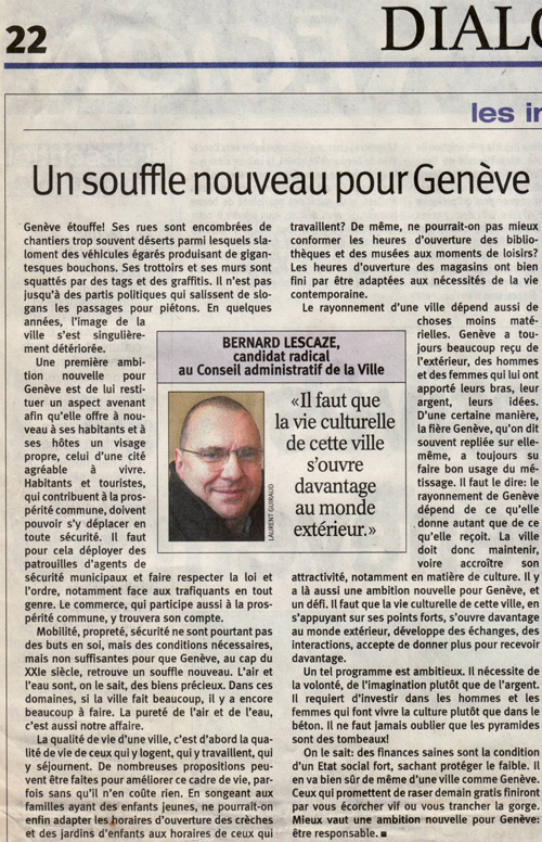 Tribune de Genève 2003