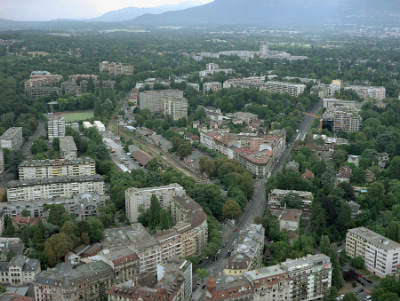 Vue aérienne : Alain Grandchamp /Documentation photographique / Ville de Genève.